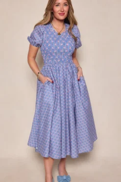 Mariah Dress in Linear Print