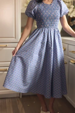 Mariah Dress in Linear Print