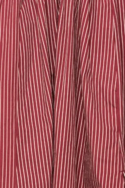 Maxwell Dress in Burgundy Pinstripe