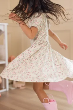 Mini Alayna Play Dress in Ivory Pansy Trellis