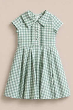 Mini Amber Dress in Sage Gingham