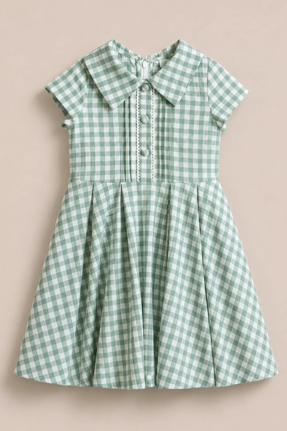 Mini Amber Dress in Sage Gingham