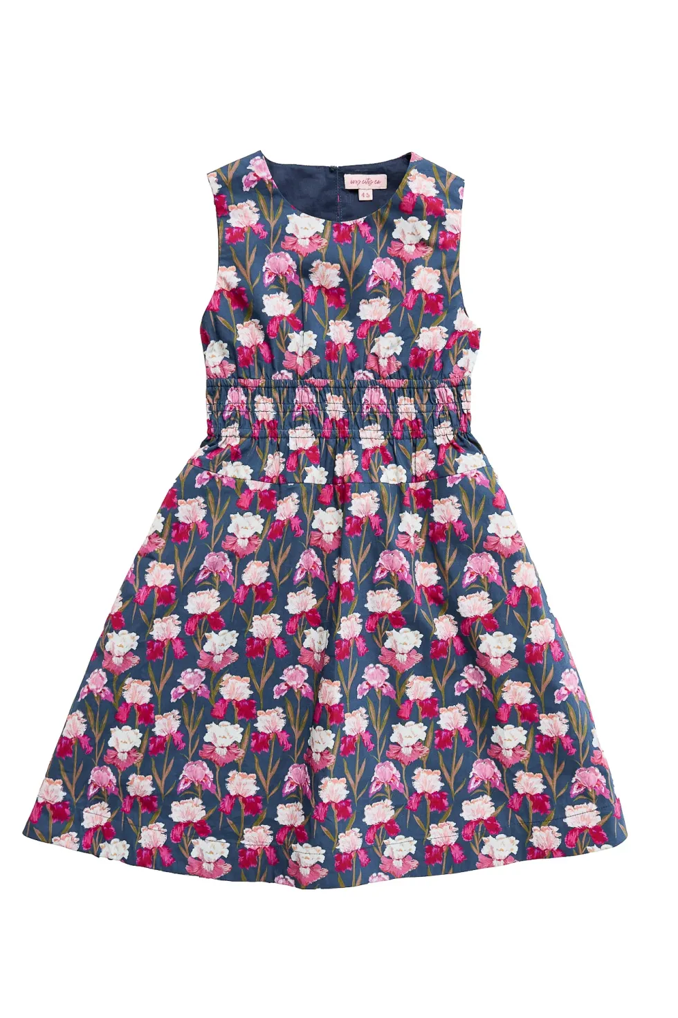 Mini Carly Dress in Navy Pressed Petals