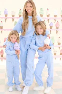 Mini Casey Jogger Sweatpants in Light Blue