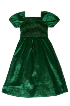 Mini Cassie Dress in Green Taffeta