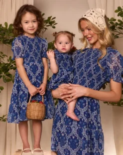 Mini Cordelia Dress in Trellis Foulard