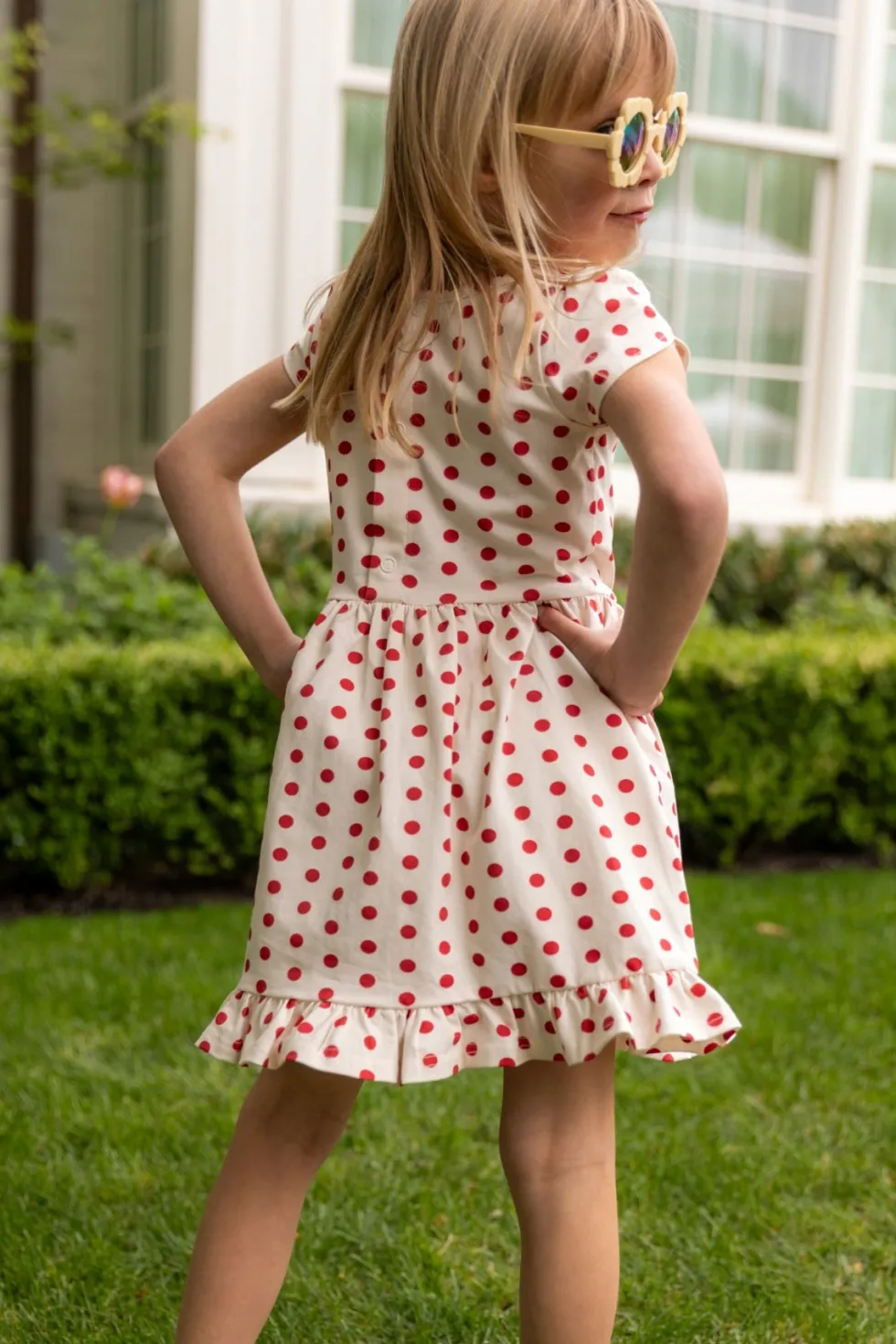 Mini Dream Play Dress in Red Polka Dot