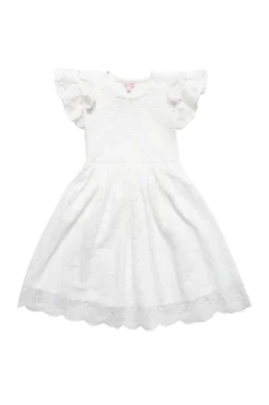 Mini Hattie Dress in White Lace