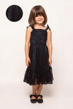 Mini Isadora Dress in Navy & Black