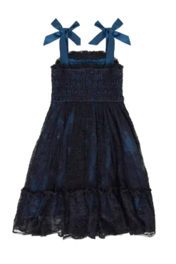 Mini Isadora Dress in Navy & Black