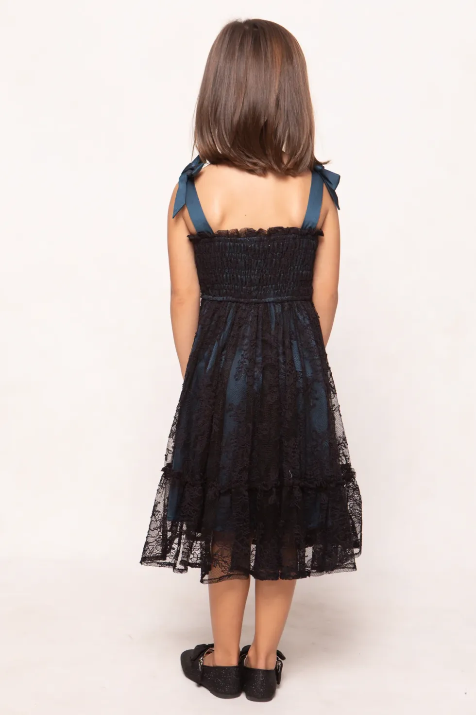 Mini Isadora Dress in Navy & Black