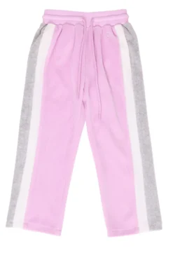 Mini Kailey Velour Track Pants in Pink