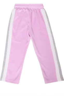 Mini Kailey Velour Track Pants in Pink