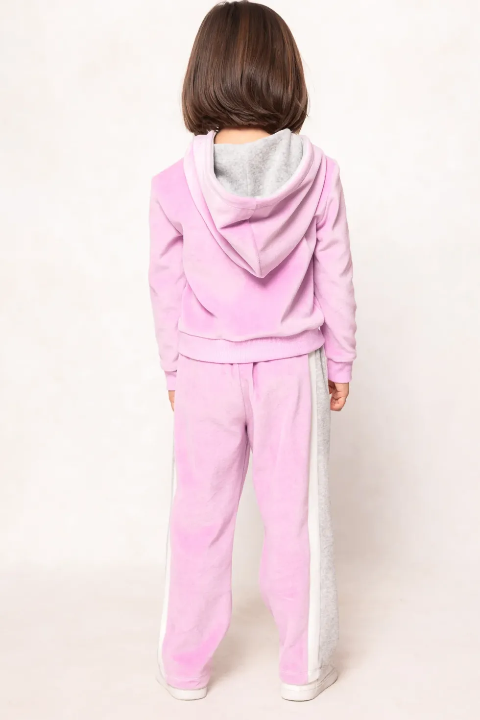 Mini Kailey Zip Up Velour Sweatshirt in Pink