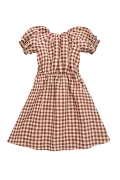 Mini Kaitlyn Dress in Chocolate Gingham