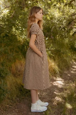 Mini Kaitlyn Dress in Chocolate Gingham