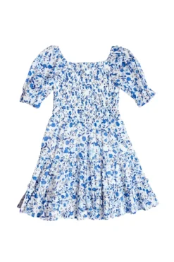 Mini Madeline Dress in Ditsy Cobalt Floral