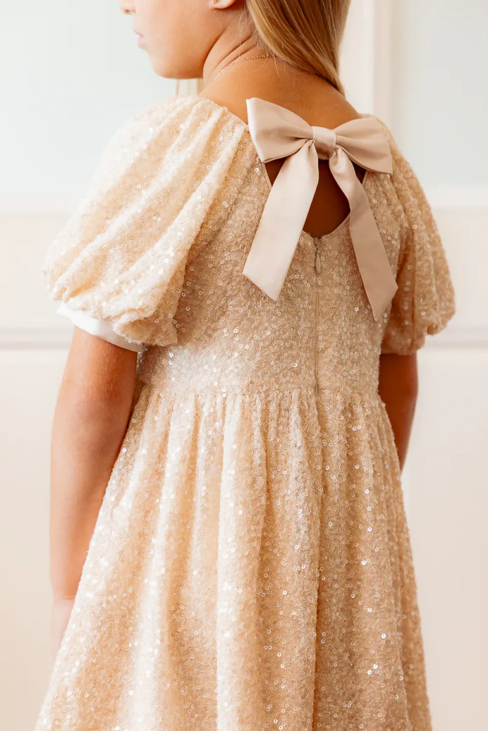 Mini Marisol Dress in Cream Sequin