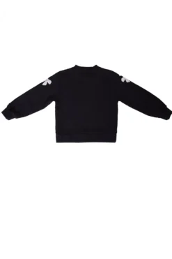 Mini Micah Crew Neck Sweatshirt in Black & Bows