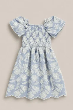 Mini Ophelia Dress in Mosaic Embroidery