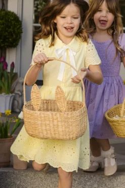 Mini Penny Dress in Butter Yellow Eyelet