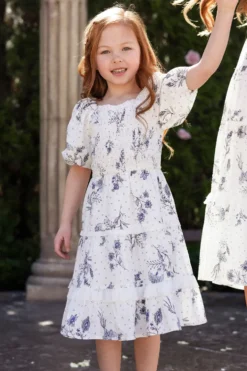 Mini Roselyn Dress in Blue Enchanted Floral