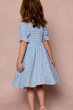 Mini Teagan Dress in Blue Gingham