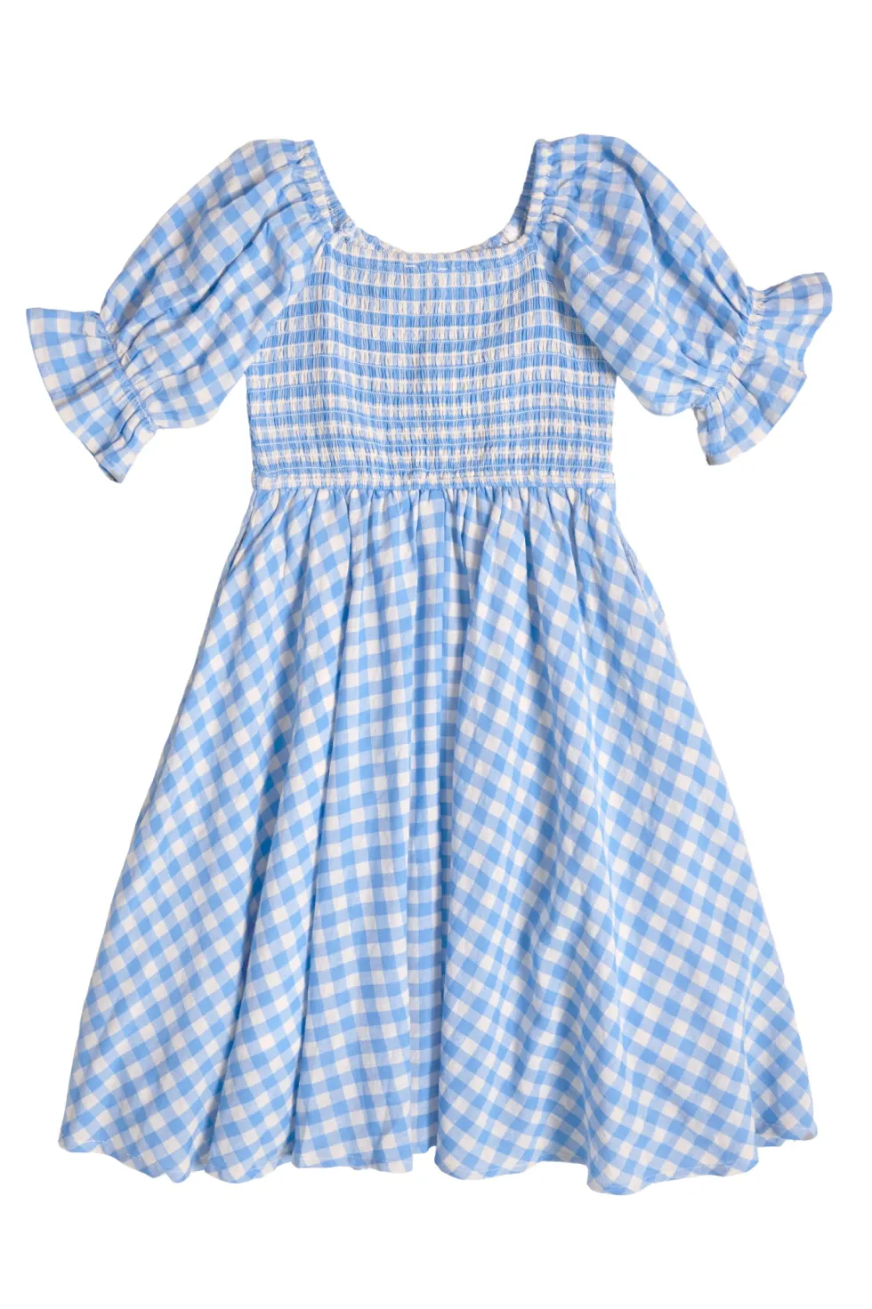 Mini Teagan Dress in Blue Gingham