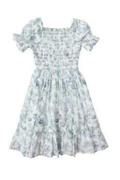 Mini Valencia Dress in Ivory Climbing Vine Bloom
