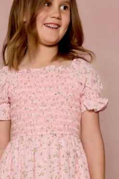 Mini Valencia Dress in Pink Ditsy Floral