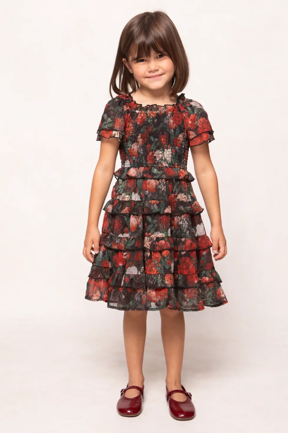 Mini Winnie Dress in Midnight Roses