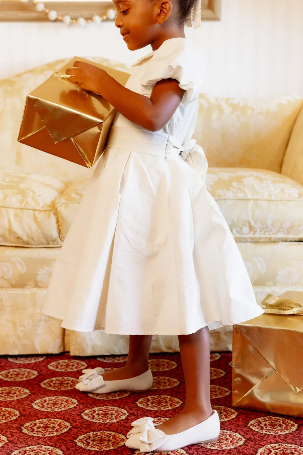 Mini Wrenley Dress in Cream Taffeta