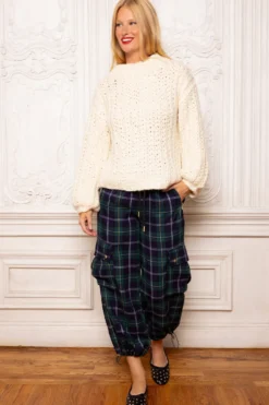 Nicole Cargo Pants in Nocturne Plaid
