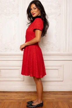 Penny Dress in Red Lace