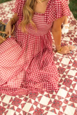 Rayna Dress in Red Gingham