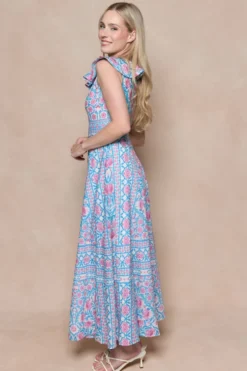 Samara Dress in Thistle Flower Mosaic Florise