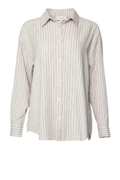 Sevilla Top in Green & Pink Pinstripe