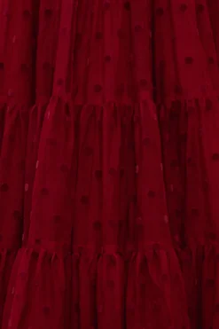 Solange Dress in Burgundy Tulle