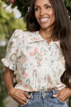 Sophia Blouse in Countryside Peony Blossom