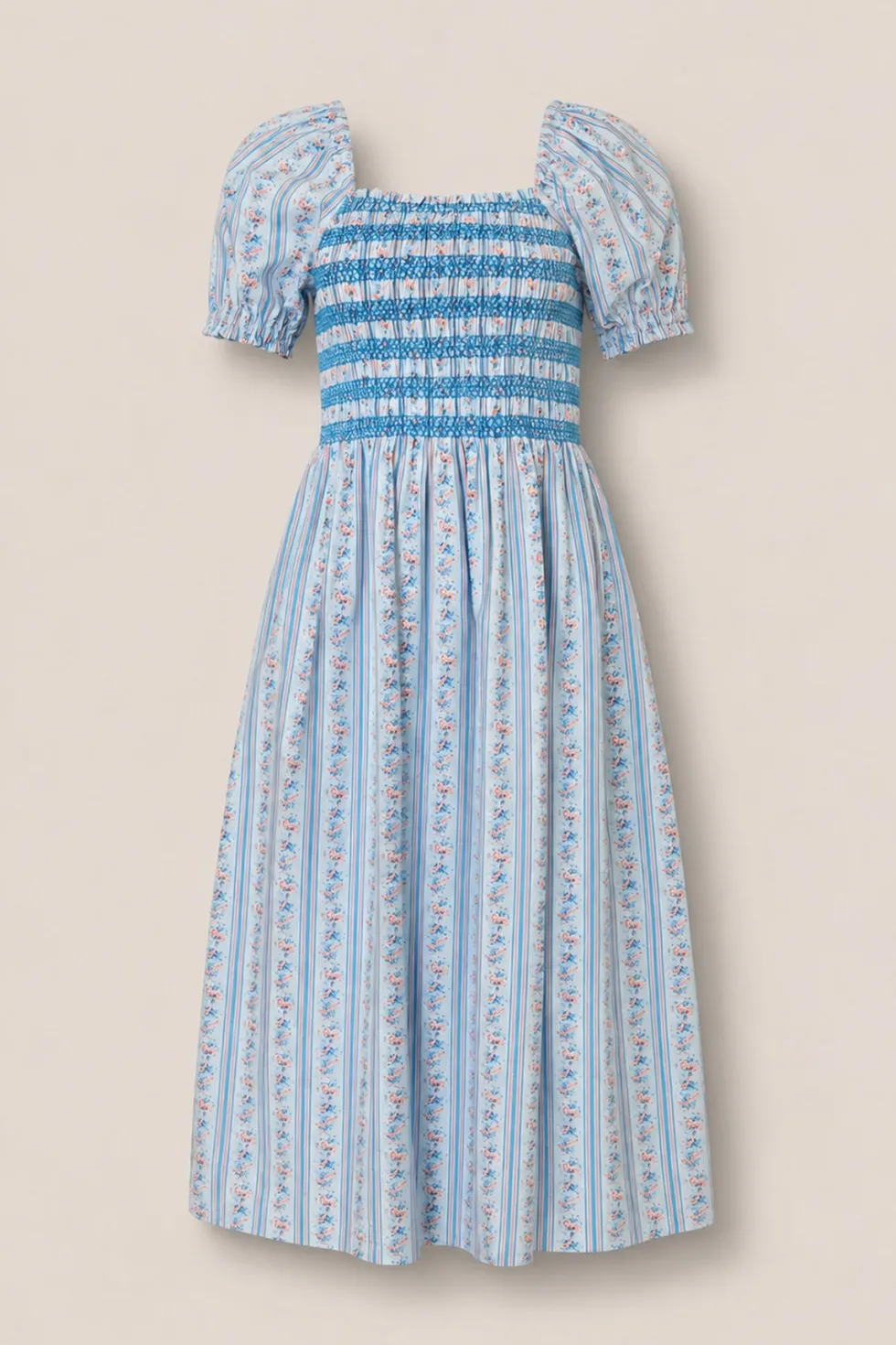 Sunday Best Dress in Rosette Linear Stripe