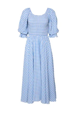 Teagan Dress in Blue Gingham