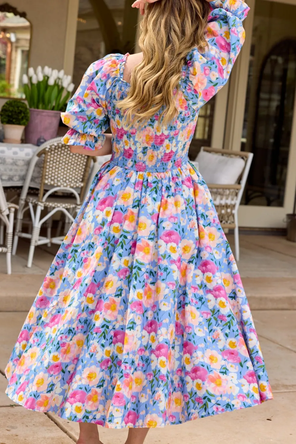 Teagan Dress in Delia Blue