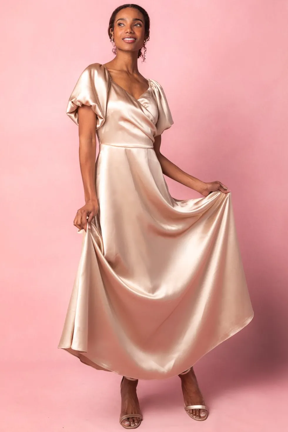 Tessie Dress in Champagne