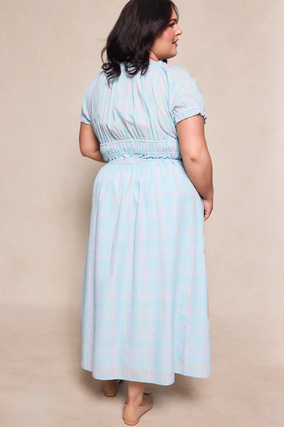 Thalia Dress in Pastel Plaid