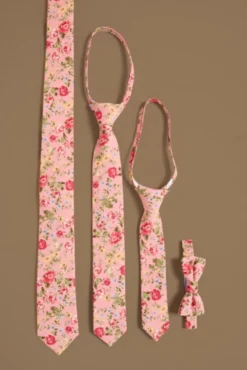 Ties in Pink Vintage Poppies