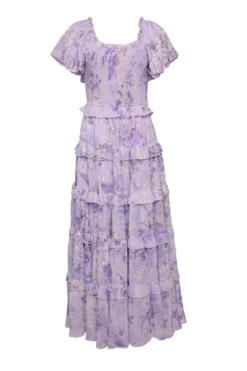 Winnie Dress in Lavender Aquarelle Fleur