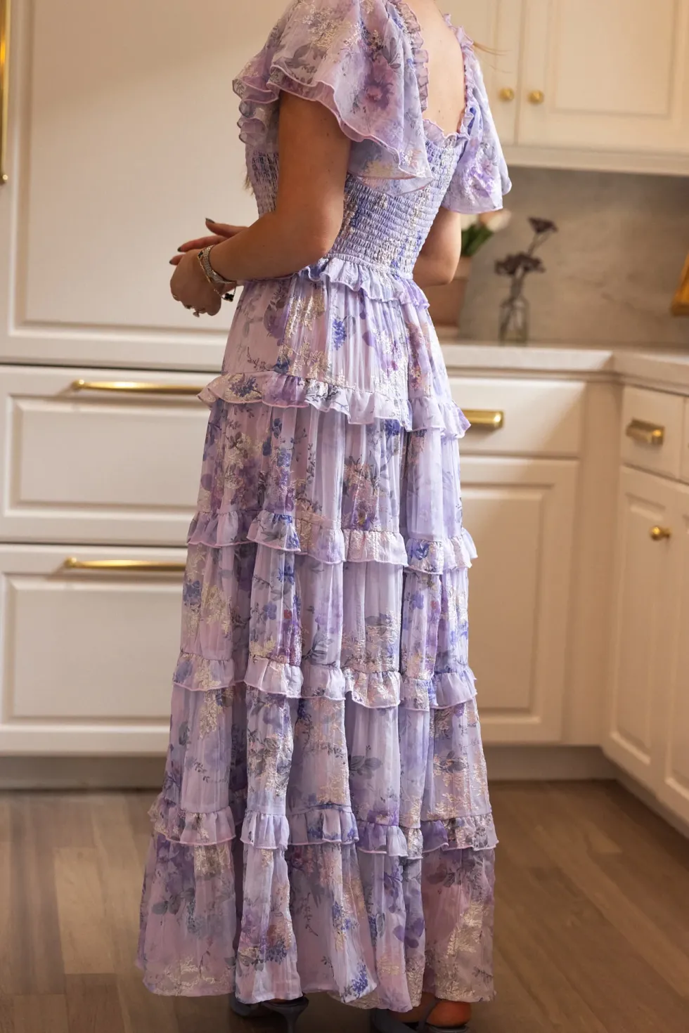 Winnie Dress in Lavender Aquarelle Fleur