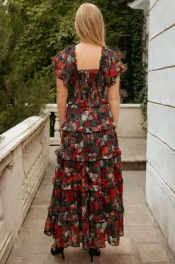 Winnie Dress in Midnight Roses