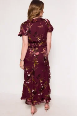 Zamora Dress in Burgundy Floral