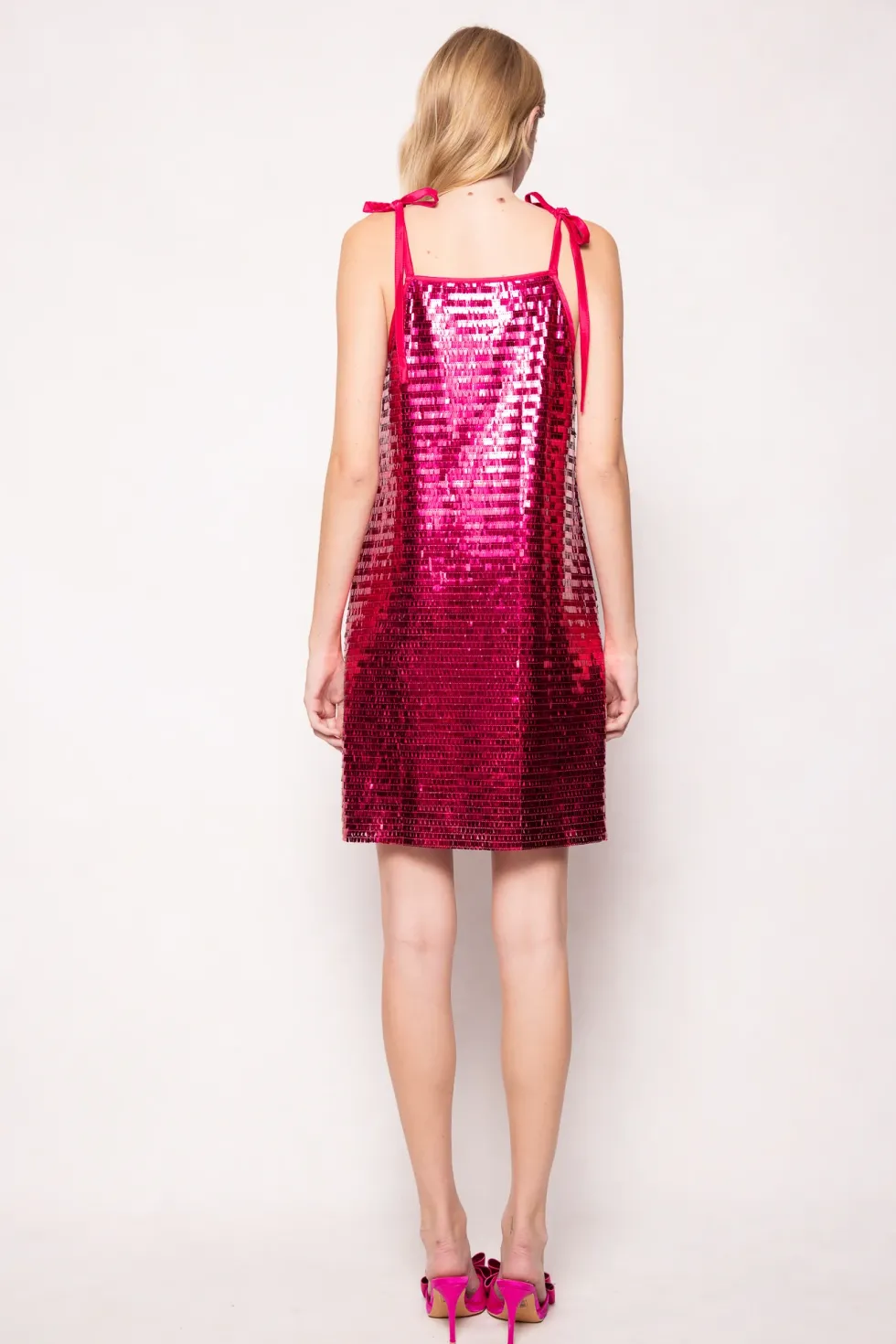 Zelda Dress in Fuchsia Shingle Sequin